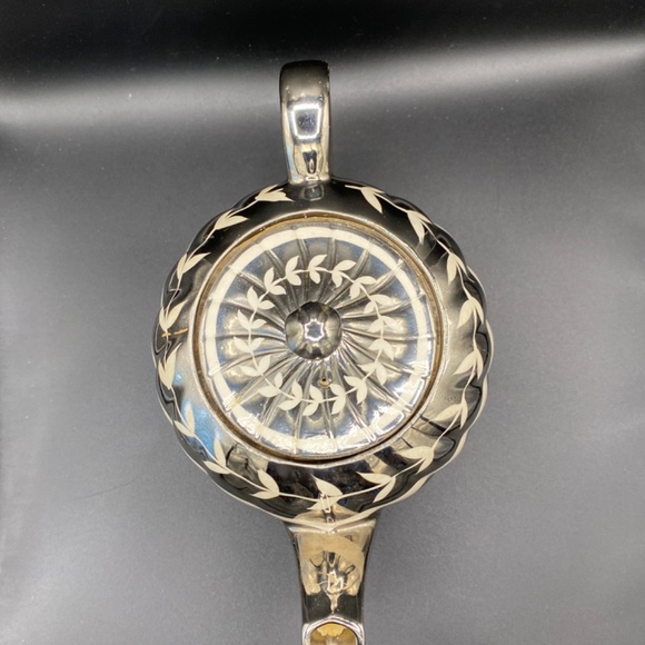 Sadler Tea Pot #1601 B silver swirl with white leaves VTG 1940's UK - Picture 5 of 8